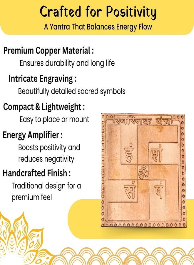 Plus Value Pure Copper Swastik Yantra for Main Door, Home, Office and Temple | Uses in Vastu Shastra, Astrology and Decor (3 Inches) - Image 4